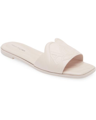 Alexander McQueen Seal Slide Sandal - White