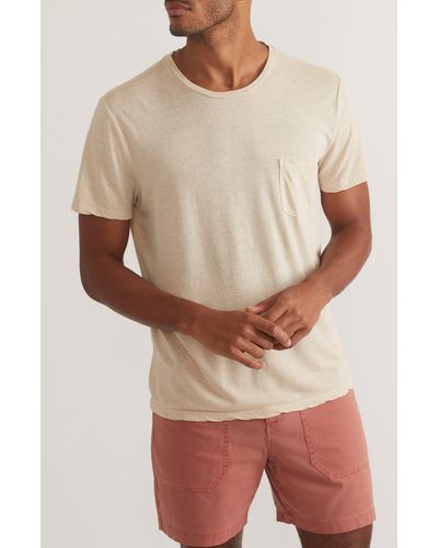 Marine Layer Heathered Hemp & Cotton Pocket T-shirt - Multicolor