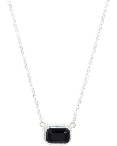Anna Beck Small Rectangular Onyx Pendant Necklace - White