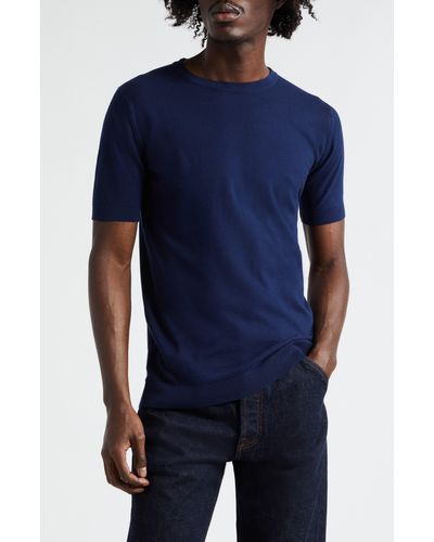 John Smedley Park Cotton Piqué T-shirt - Blue