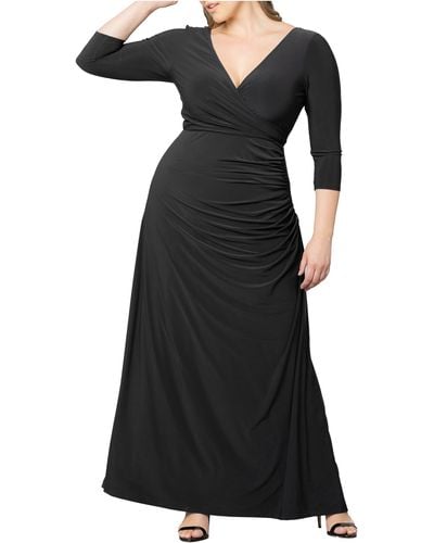 Kiyonna Gala Glam Cold Shoulder Gown - Black