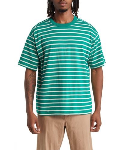 BP. Stripe Cotton T-shirt - Green