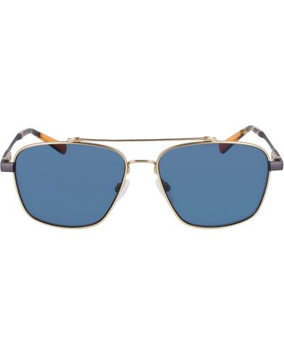 Shinola Runwell 57mm Navigator Sunglasses - Blue