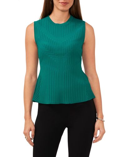 Halogen® Halogen(r) Sleeveless Peplum Sweater - Green