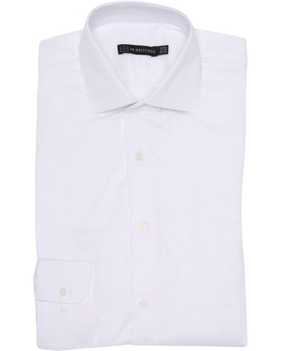 JB Britches Yarn-dyed Solid Dress Shirt In White At Nordstrom Rack