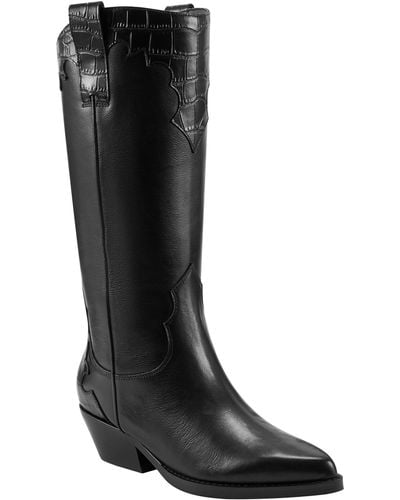 Marc Fisher Hilaria Pointed Toe Western Boot - Black