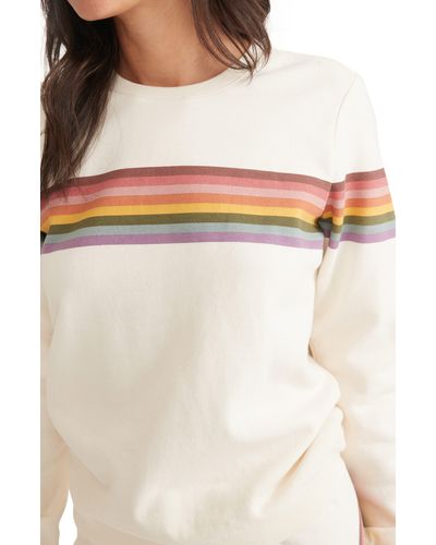 Marine Layer Anytime Rainbow Stripe Sweatshirt - Natural