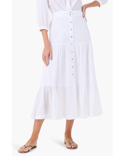 NIC+ZOE Nic+zoe Cotton Tiered Skirt - White