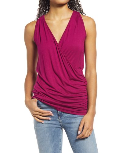 Loveappella Faux Wrap Tank - Red