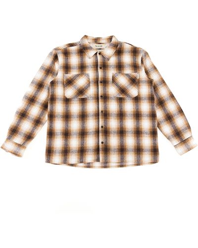 TAIKAN Plaid Heavyweight Button-up Shirt - Brown