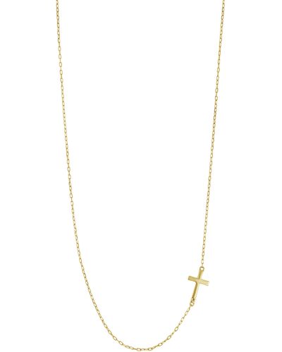 Bony Levy Sideways 14k Gold Cross Pendant Necklace - White