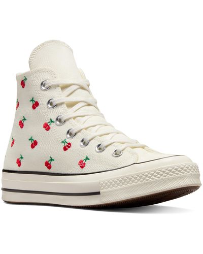 Converse Chuck Taylor All Star 70 Embroidered High Top Sneaker - White