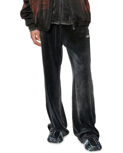 DIESEL P-zampband Regular Fit Chenille Track Pants - Black