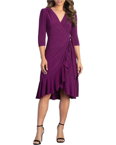 Kiyonna Whimsy Wrap Dress - Purple