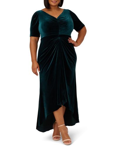 Adrianna Papell Covered Velvet Gown - Green