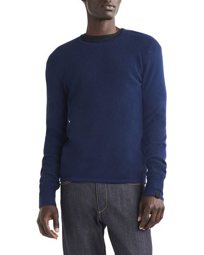 Rag & Bone Matrin Wool Blend Crewneck Sweater - Blue