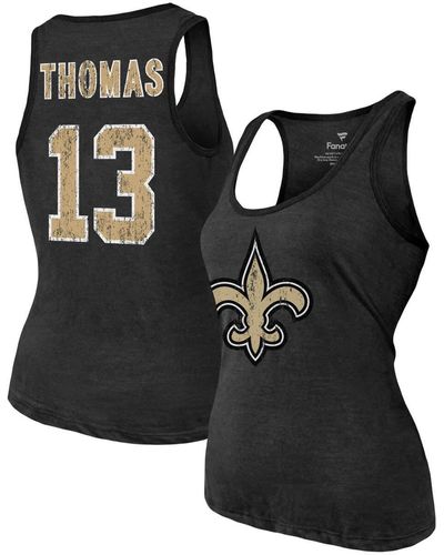 Majestic Threads Fanatics Branded Heathered New Orleans Saints Name & Number Tri-blend Tank Top At Nordstrom - Black