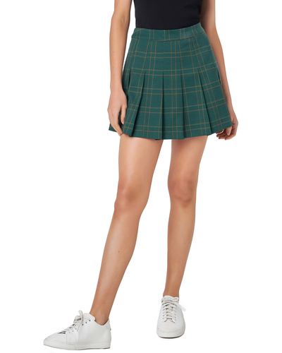 English Factory Pleated Check Skort - Green