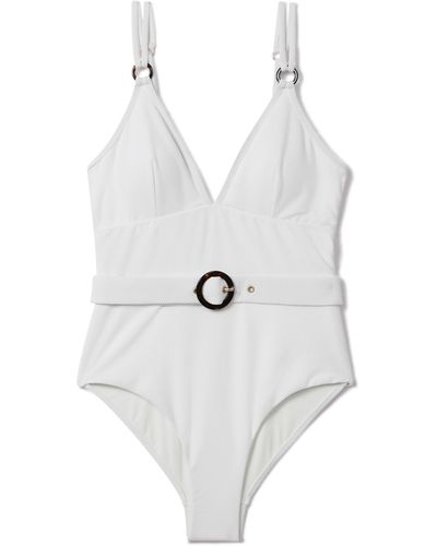 Reiss Alora Belted One-piece Swimsuit - White