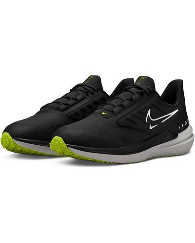 Nike Air Winflo 9 Water Repellent Running Shoe - Black