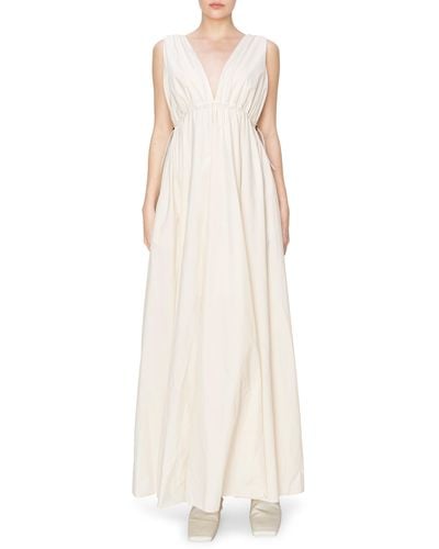 MELLODAY Ruched Maxi Dress - White