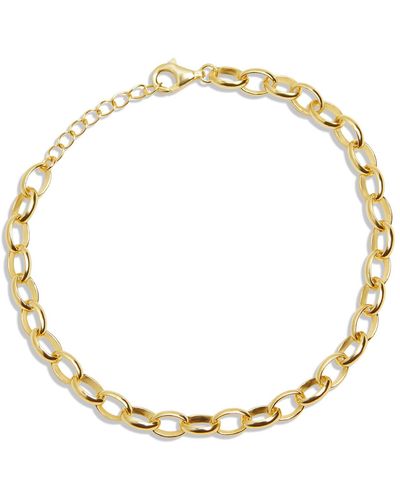 Argento Vivo Sterling Silver Oval Chain Bracelet - Metallic