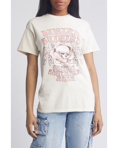 THE VINYL ICONS Lynyrd Skynyrd Southern Rock Graphic T-shirt - White