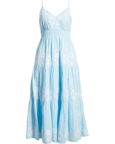 Lilly Pulitzer Lilly Pulitzer Aviry Embroidered Cotton Midi Sundress - Blue