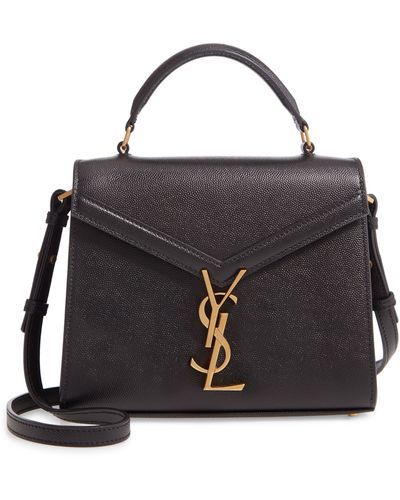 Saint Laurent Mini Cassandra Leather Top Handle Bag - Black