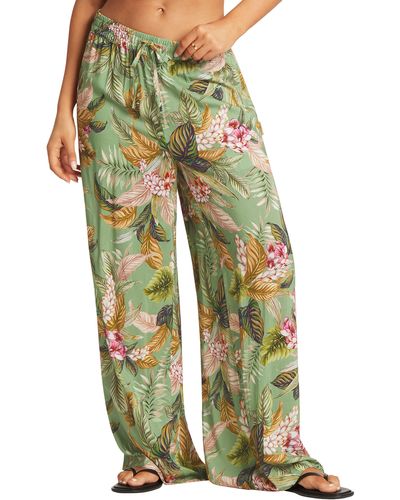 Sea Level Cover-up Palazzo Pants - Green