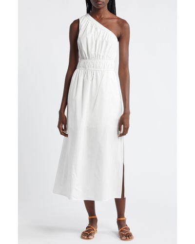 Rails Selani One-shoulder Cotton Blend Midi Dress - White