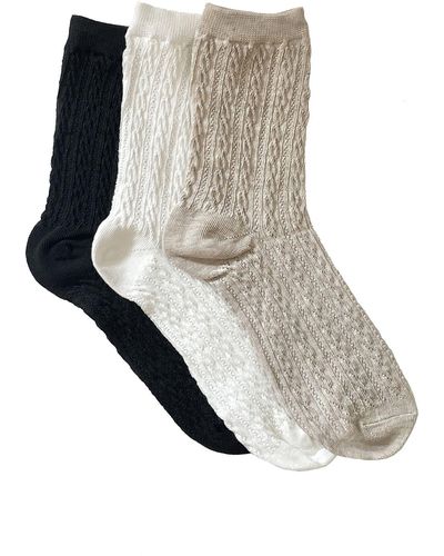 Stems Assorted 3-pack Woven Texture Crew Socks - Multicolor