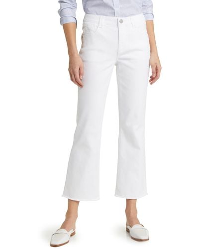 Wit & Wisdom 'ab'solution Frayed High Waist Ankle Flare Jeans - White