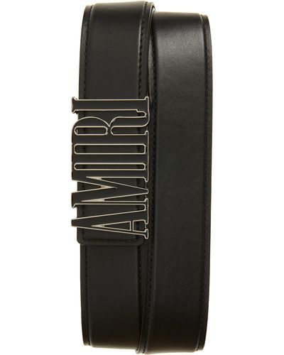 Amiri Logo Leather Belt - Black