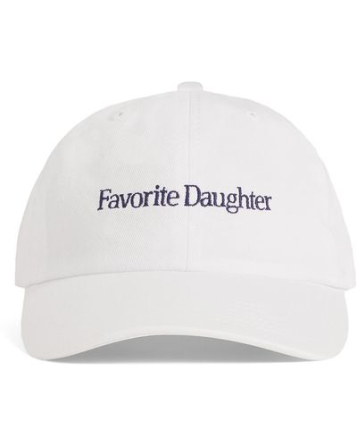 FAVORITE DAUGHTER Classic Logo Cotton Twill Baseball Cap - White