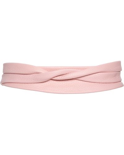 Ada Midi Leather Wrap Belt - Pink