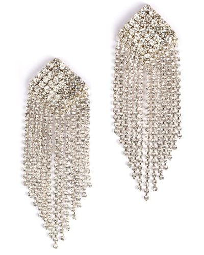 Deepa Gurnani Niomi Crystal Fringe Drop Earrings - Natural