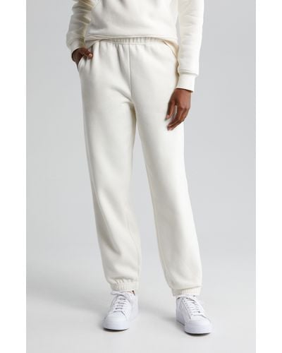 Zella Cara Ultracozy Cotton Blend Fleece sweatpants - White