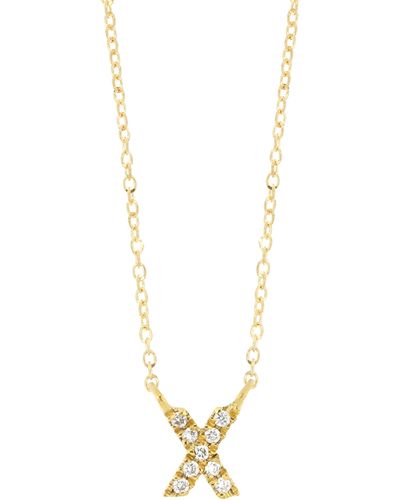 Bony Levy Icon Pavé Diamond Initial Pendant Necklace - Metallic