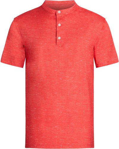 Bugatchi Ooohcotton® Short Sleeve Henley - Red