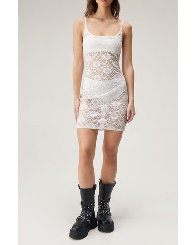 Nasty Gal Sheer Lace Minidress - Multicolor