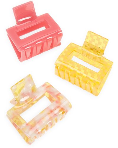 petit moments Assorted 3-pack Roxanne Claw Clips - Pink