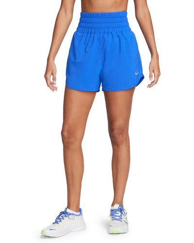 Nike Dri-fit Ultrahigh Waist 3-inch Brief Lined Shorts - Blue