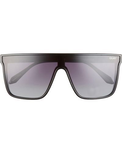 Quay Nightfall 52mm Polarized Oversize Shield Sunglasses - Gray