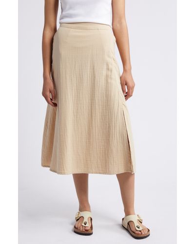 Caslon Caslon(r) Cotton Gauze Skirt - Natural