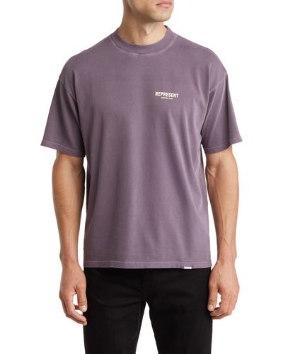 Represent Owners' Club Cotton Logo Graphic T-shirt - Purple