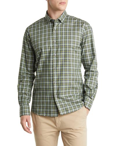 Scott Barber Plaid Button-up Shirt - Green