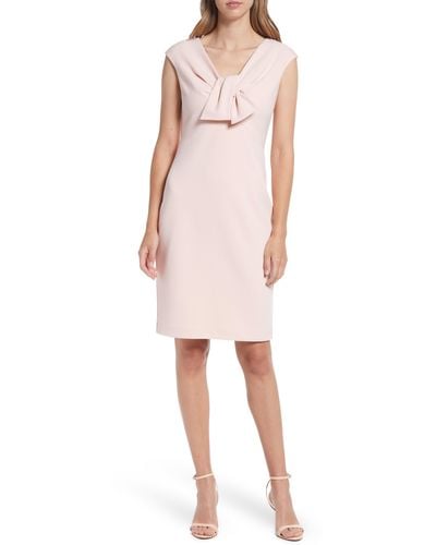 Harper Rose Tie Front Cap Sleeve Sheath Dress - Pink