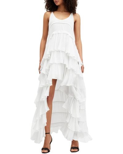 AllSaints Cavarly Tiered High-low Dress - White
