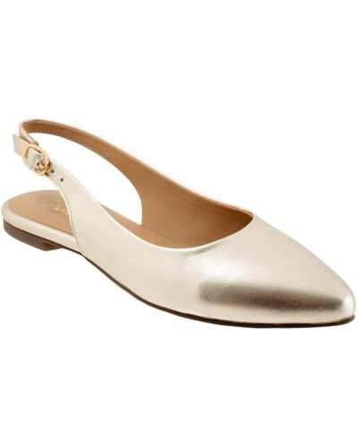 Trotters Evelyn Pointed Toe Slingback Flat - Multiple Widths Available - Natural
